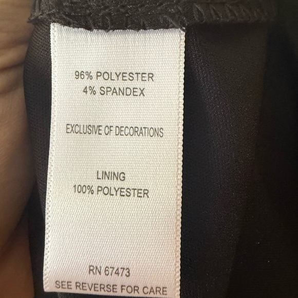 Elegant Black and White Floral Dress Women’s 14 pre-owned - Picture 4 of 4